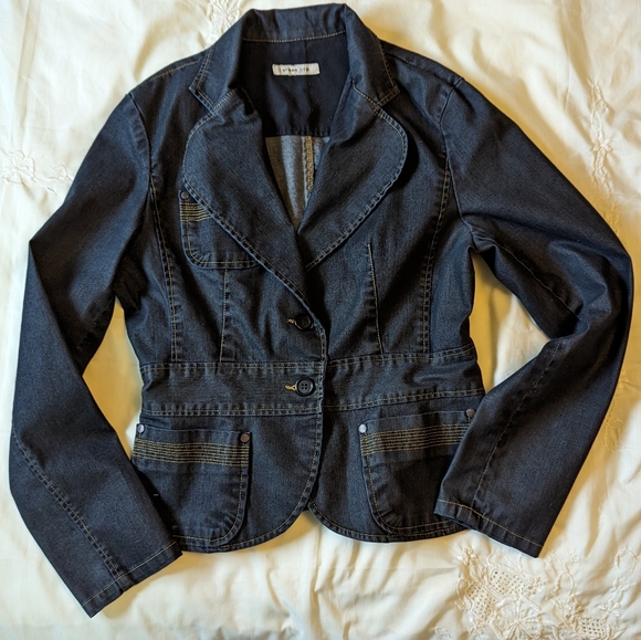 Urban Life szM fitted dark denim jacket EUC - Picture 3 of 7